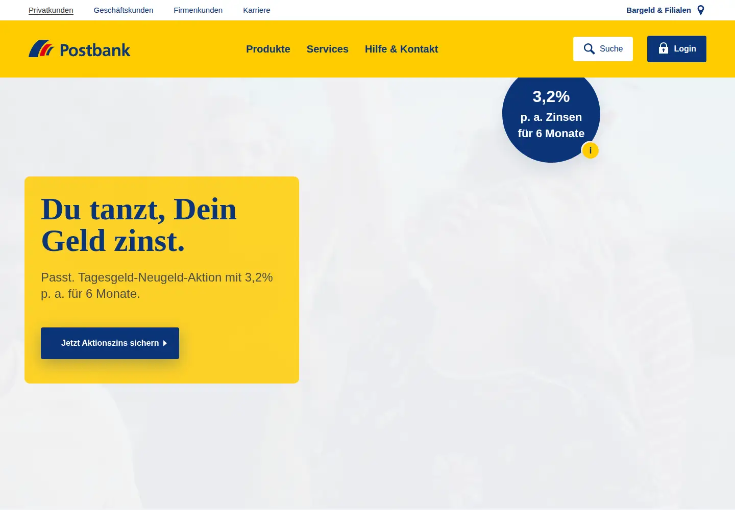 Screenshot of postbank.de