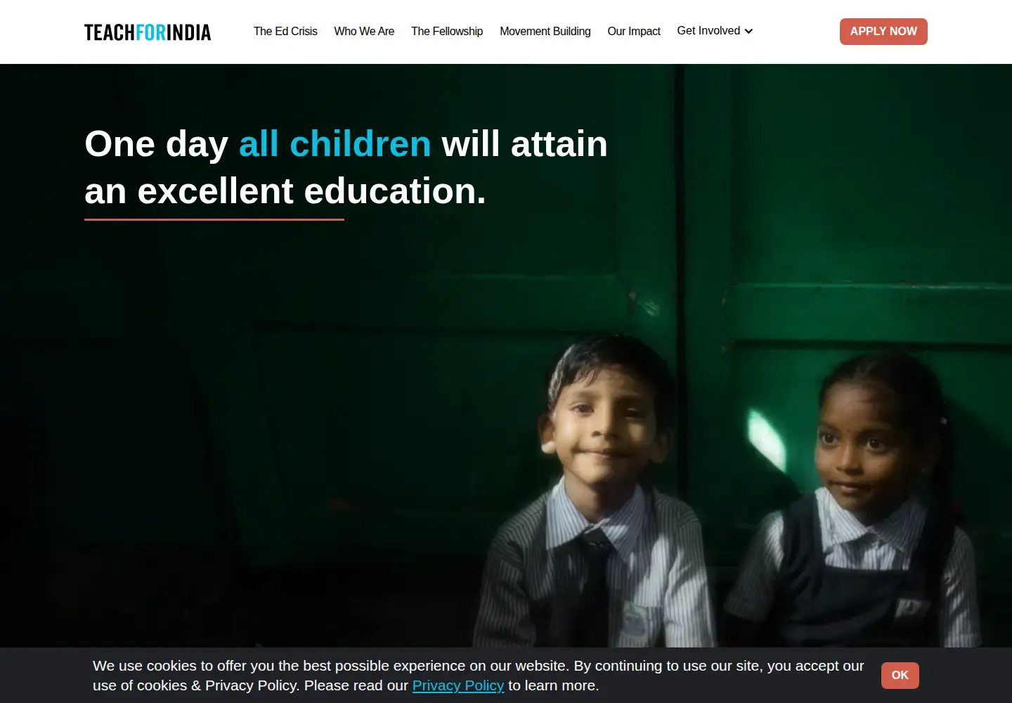 Screenshot of teachforindia.org