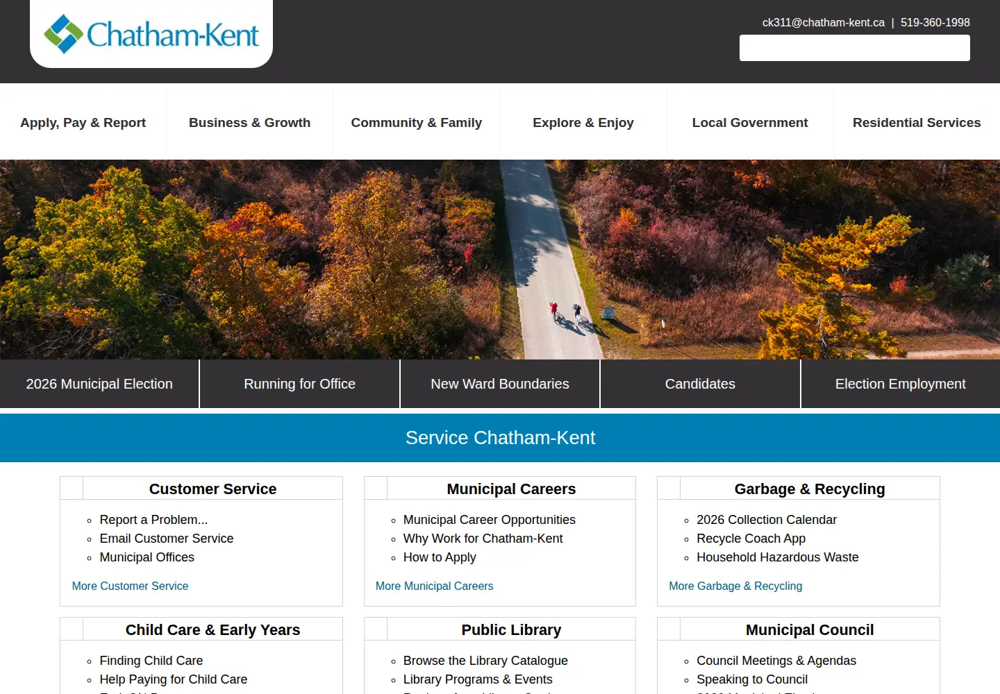 Screenshot of chatham-kent.ca