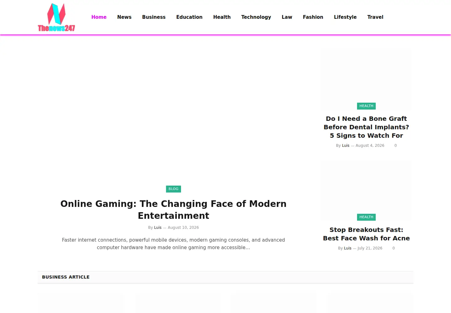 Screenshot of thenews247.net