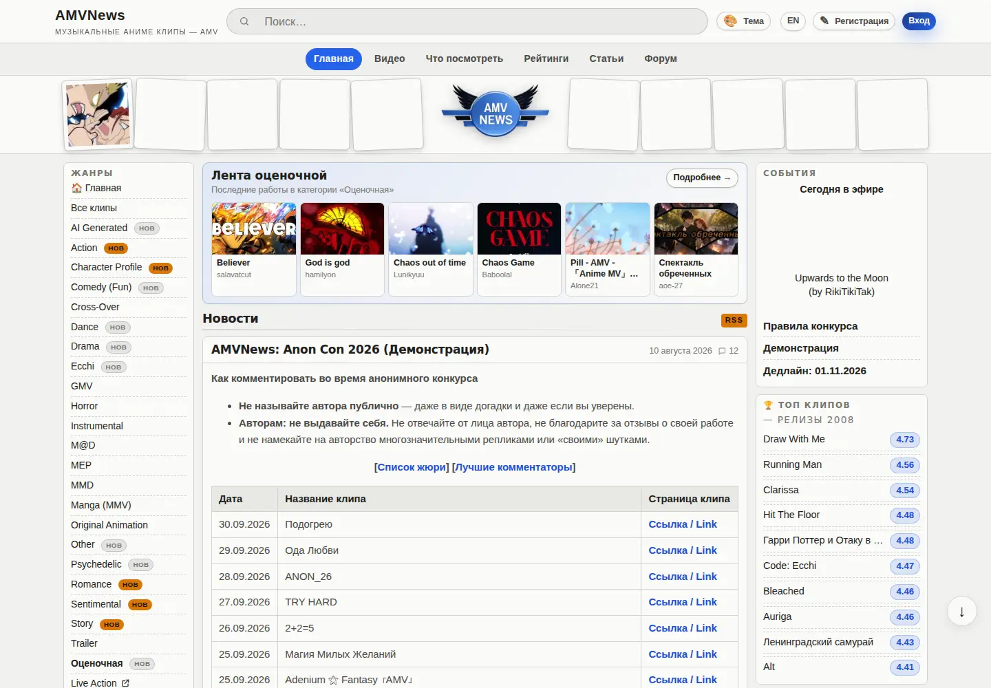 Screenshot of amvnews.ru