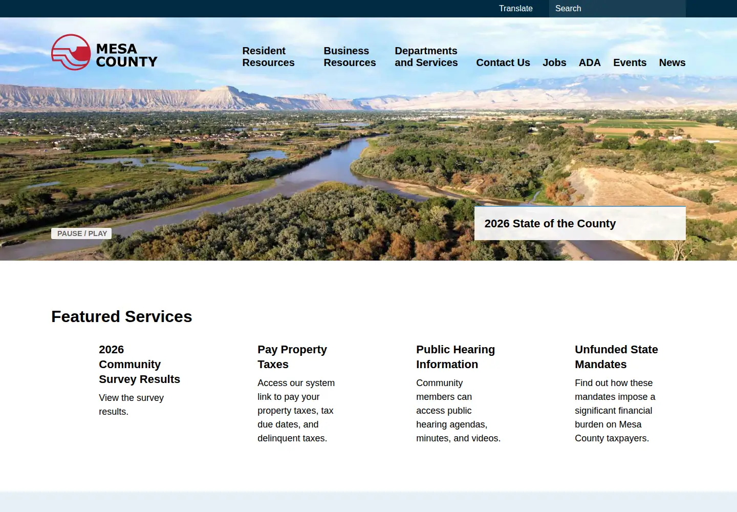 Screenshot of mesacounty.us