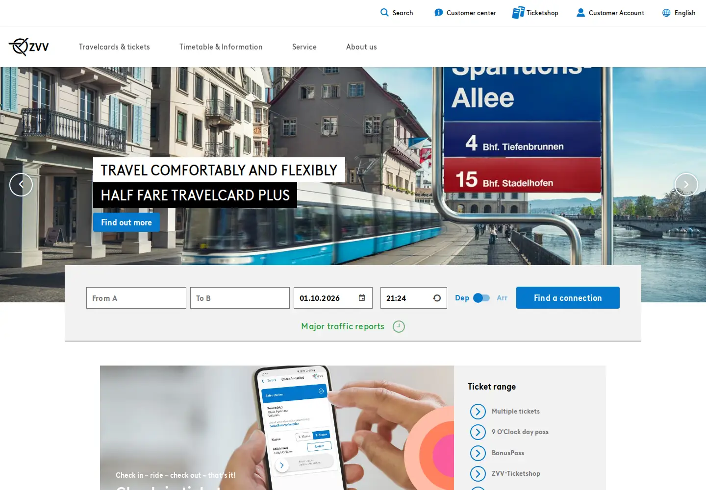 Screenshot of zvv.ch