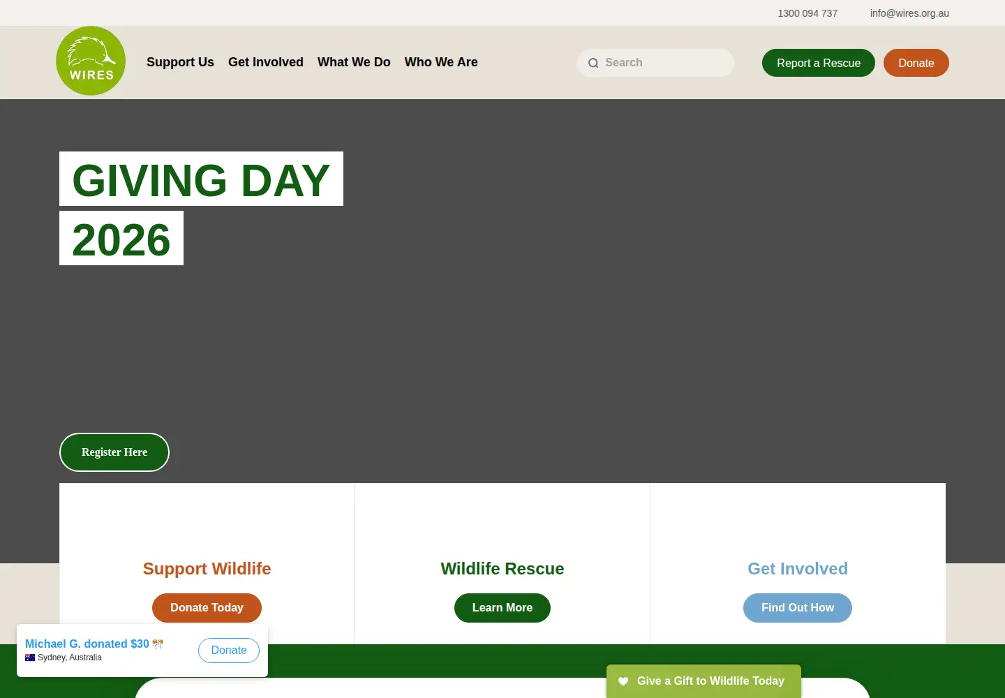 Screenshot of wires.org.au