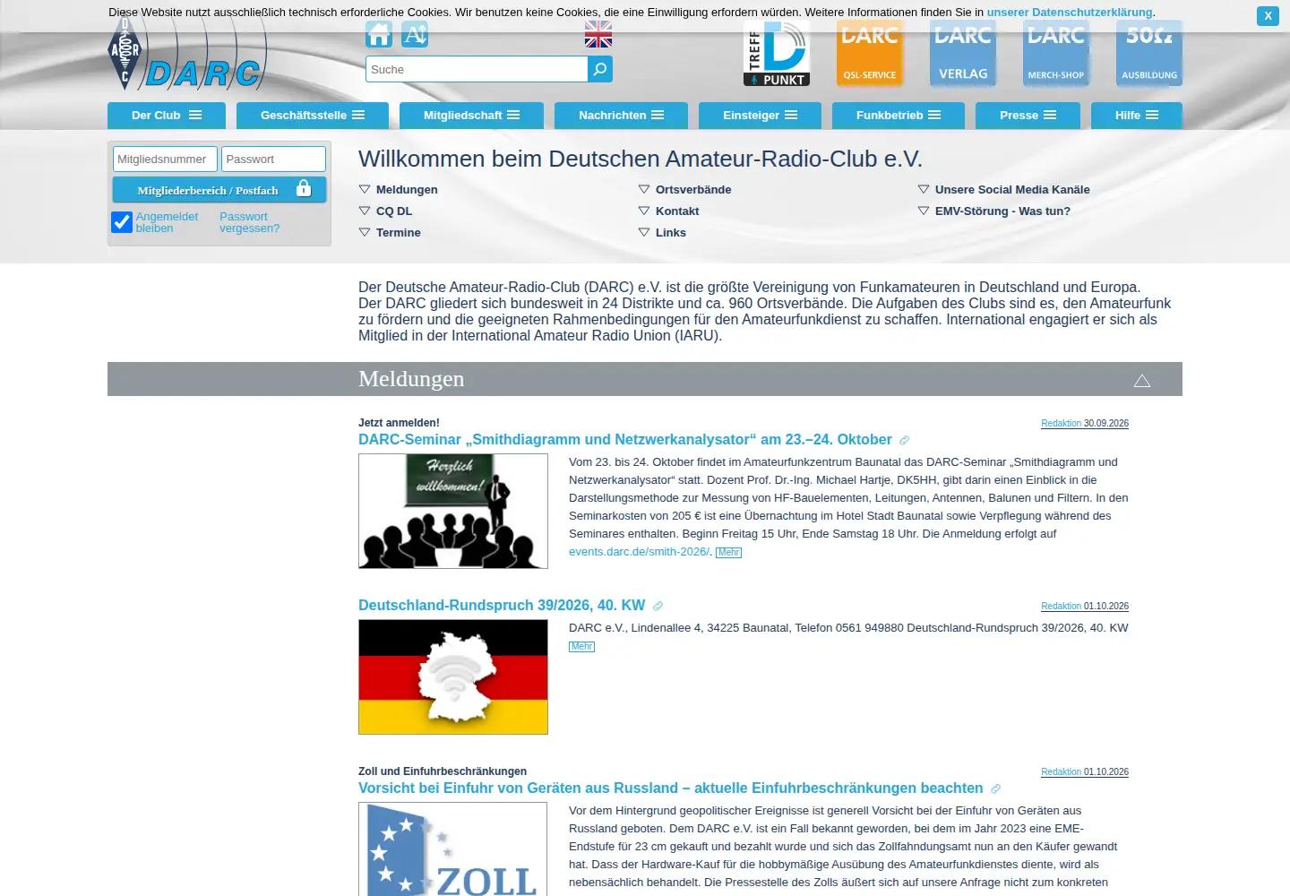 Screenshot of darc.de