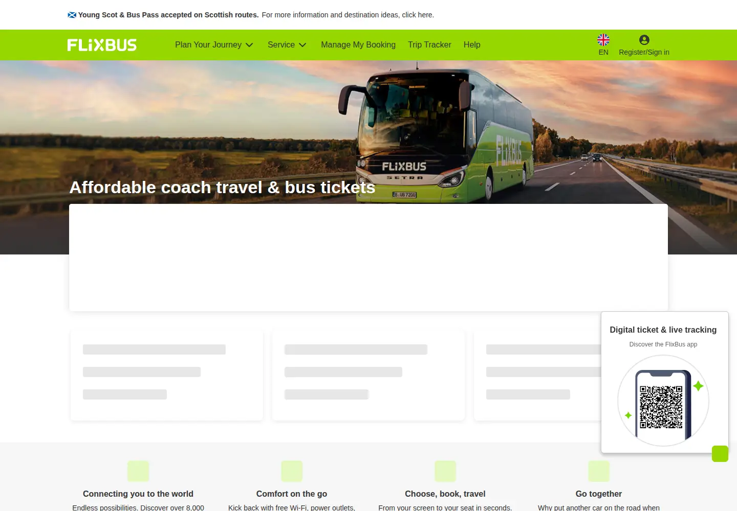Screenshot of flixbus.co.uk