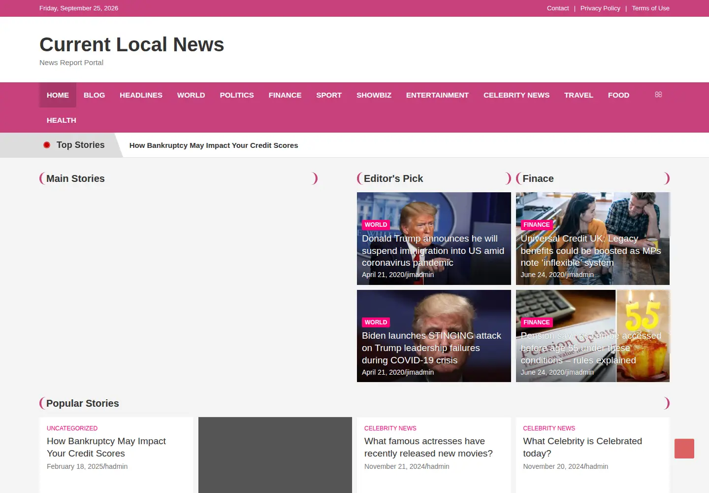 Screenshot of currentlocalnews.com