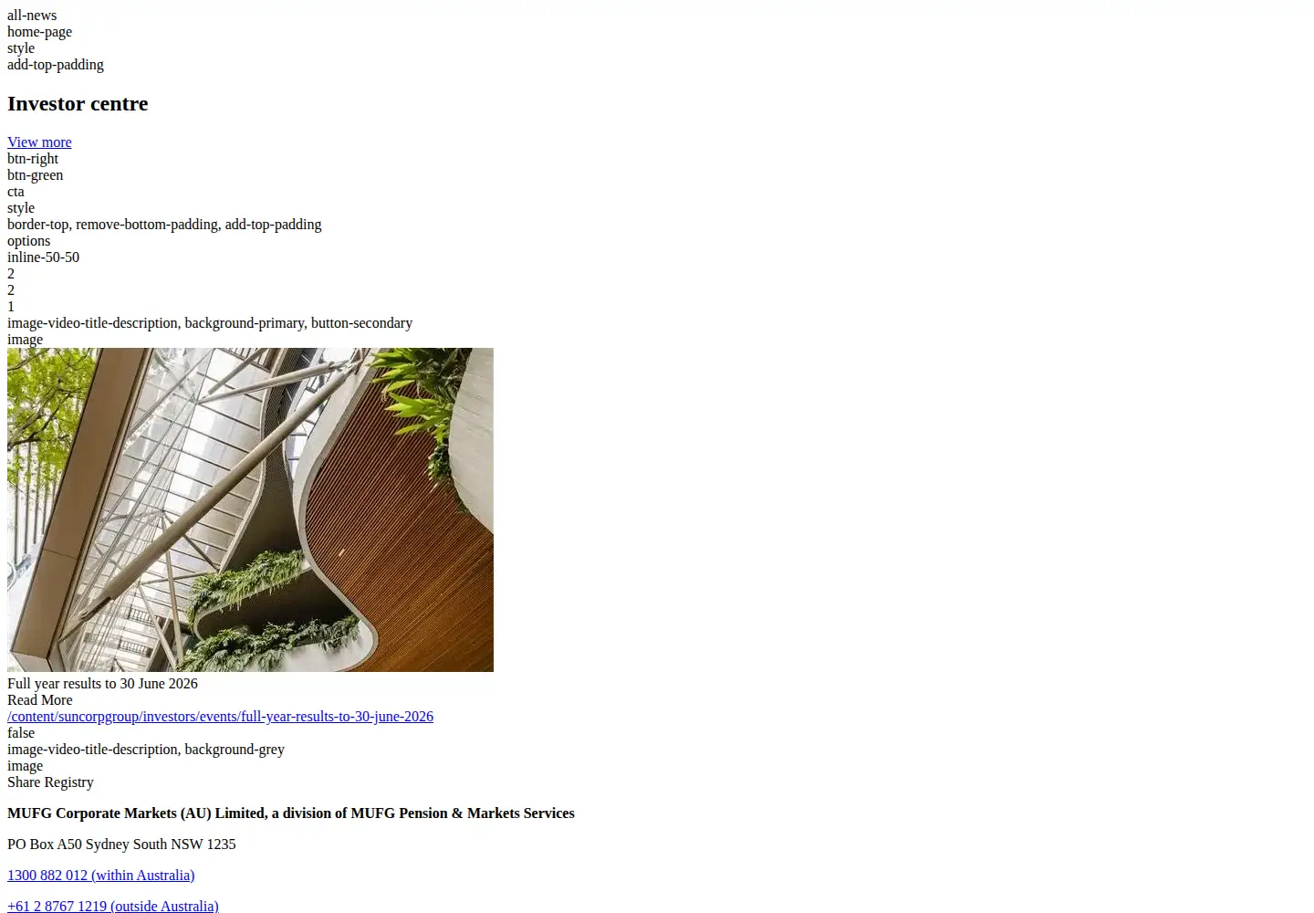 Screenshot of suncorpgroup.com.au