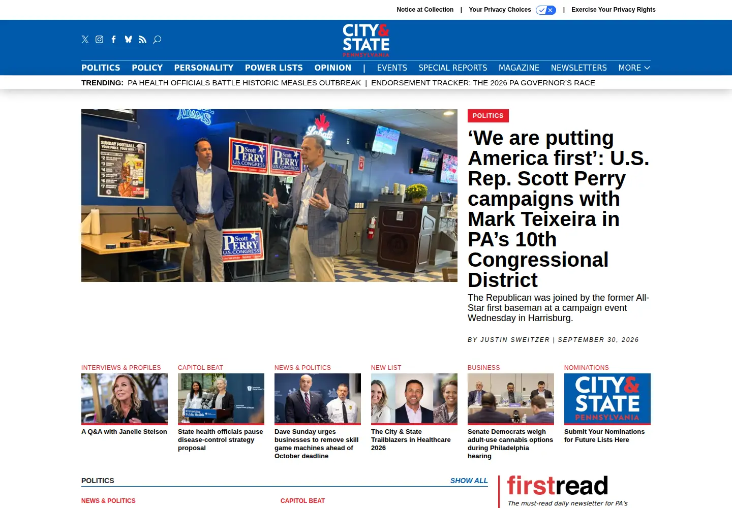 Screenshot of cityandstatepa.com
