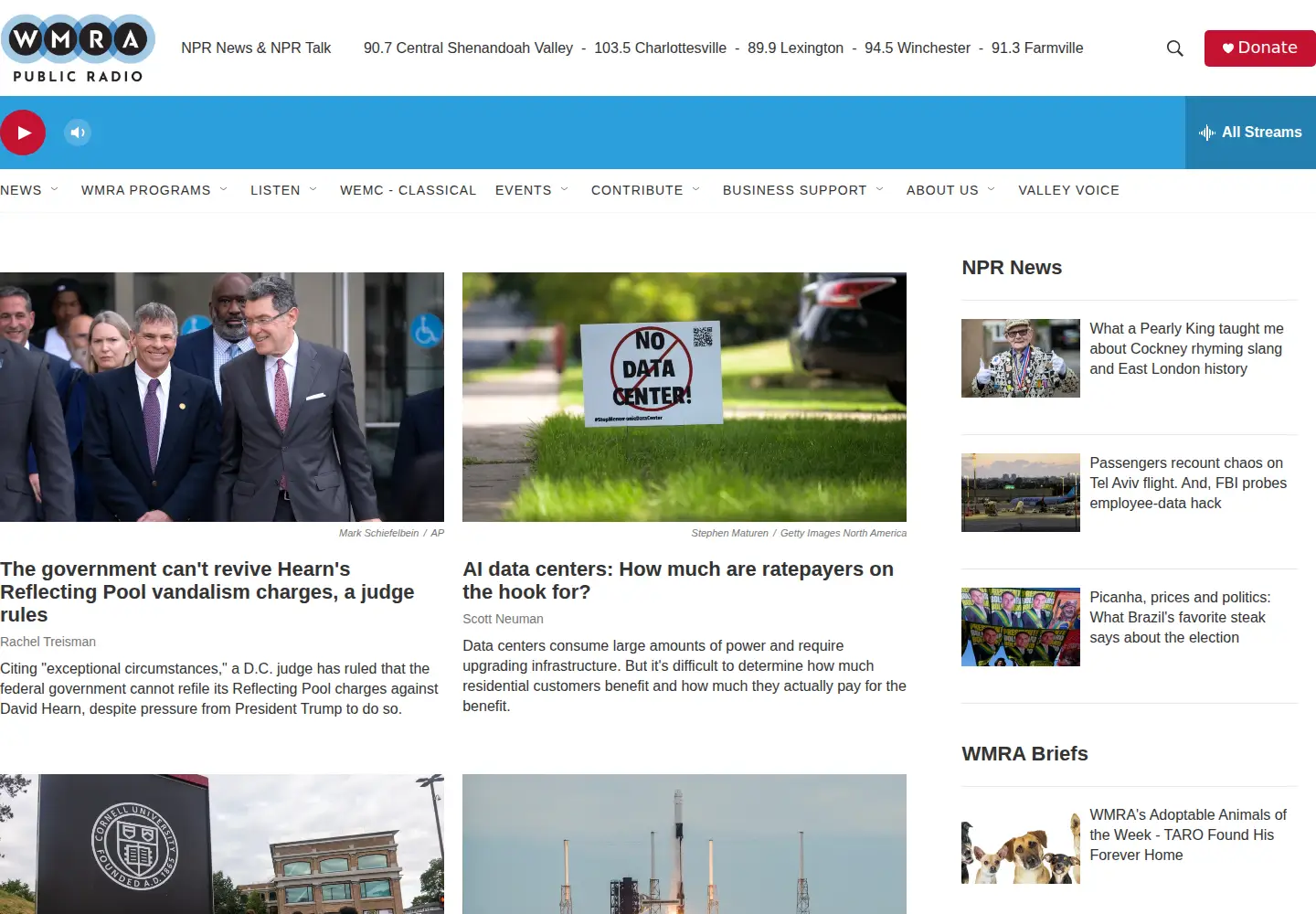 Screenshot of wmra.org