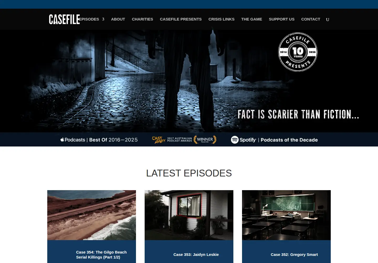 Screenshot of casefilepodcast.com