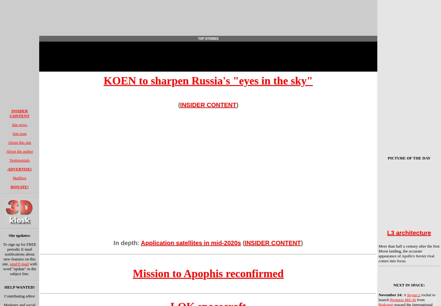 Screenshot of russianspaceweb.com