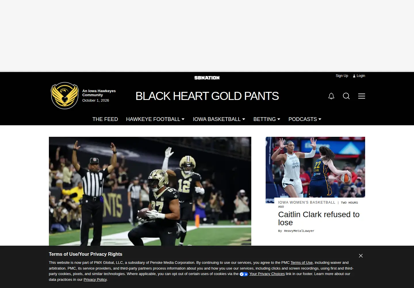 Screenshot of blackheartgoldpants.com