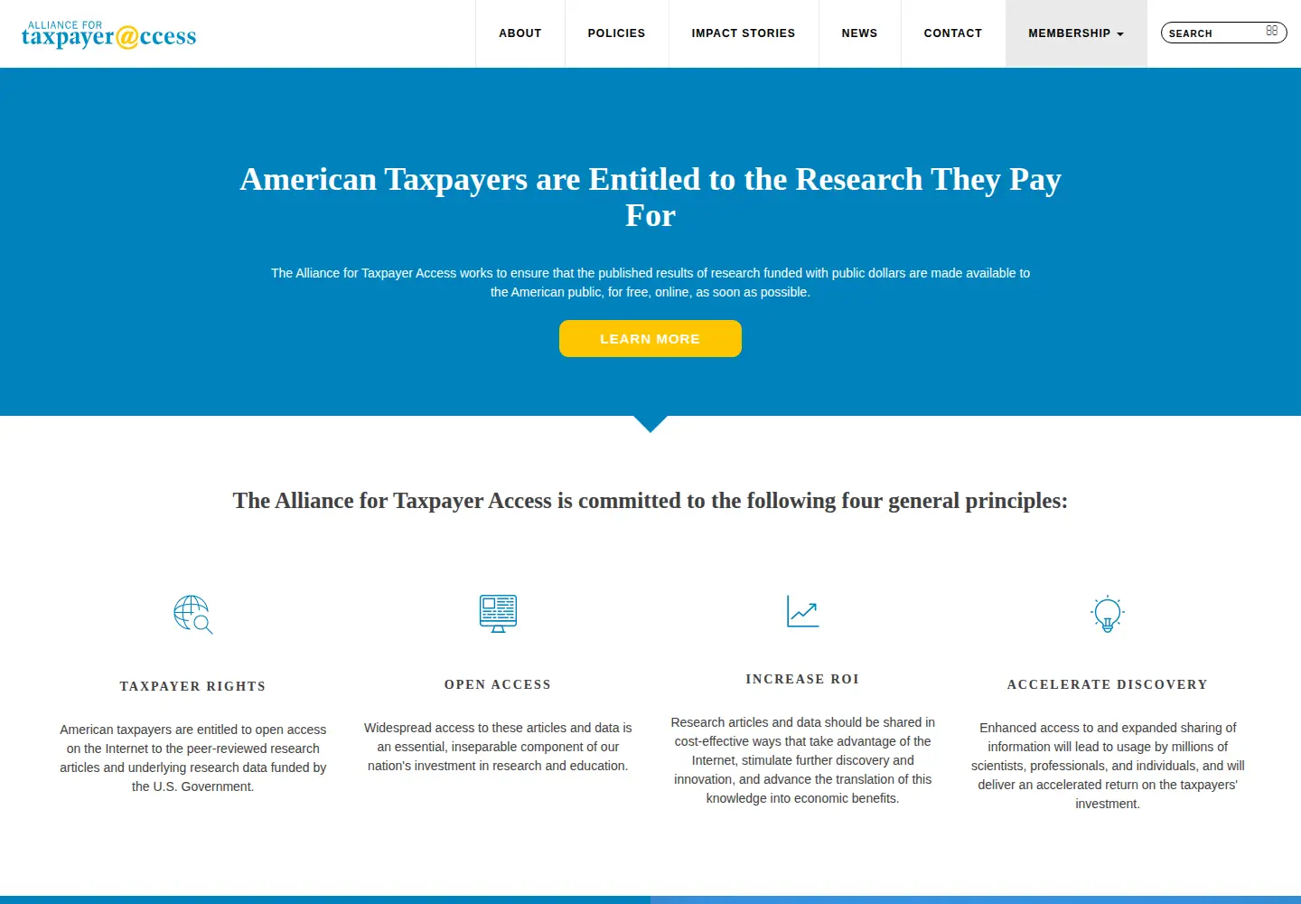 Captured homepage of taxpayeraccess.org in the current scan
