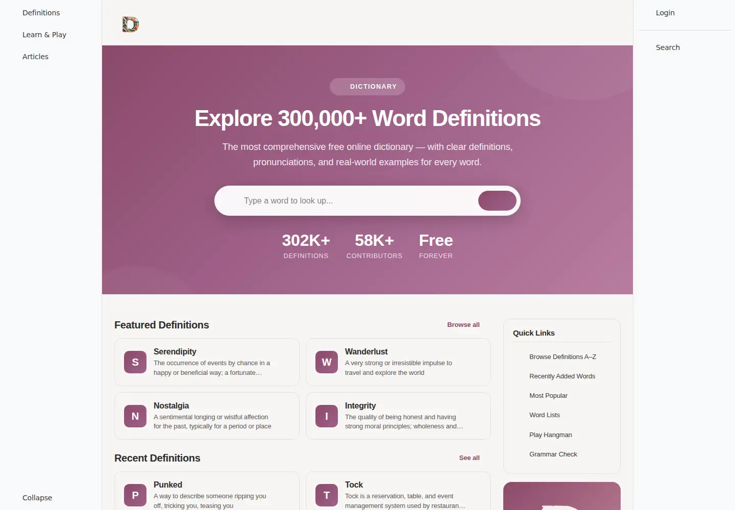 Screenshot of definedictionarymeaning.com