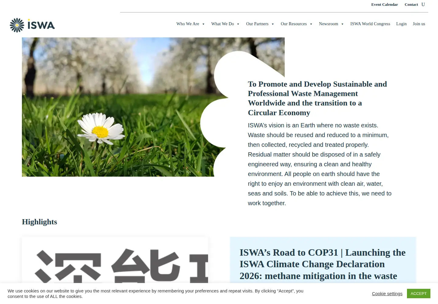 Screenshot of iswa.org