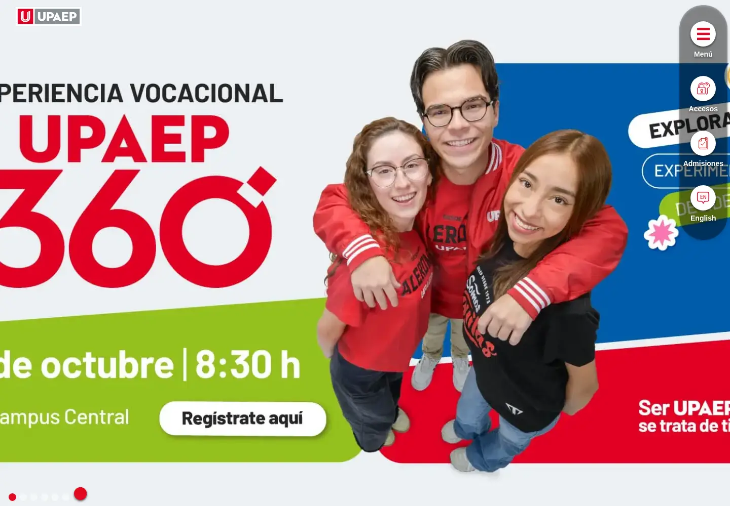 Screenshot of upaep.mx