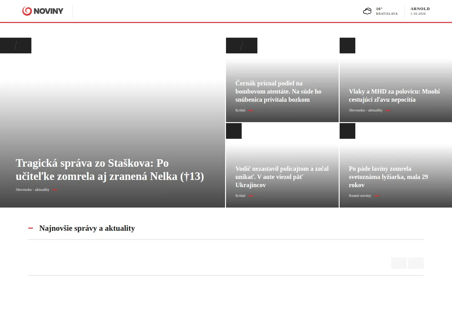 Screenshot of noviny.sk