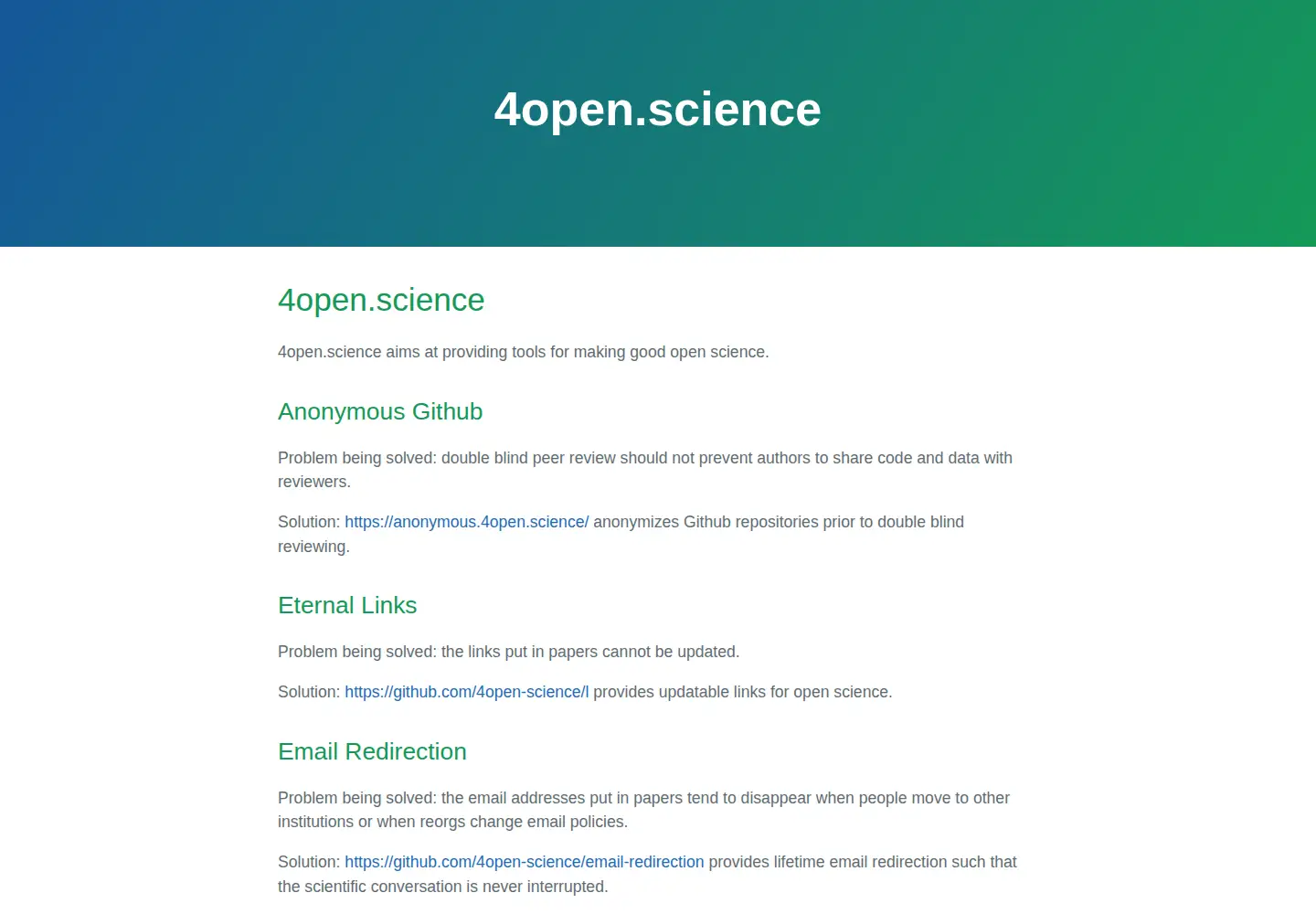 Screenshot of 4open.science