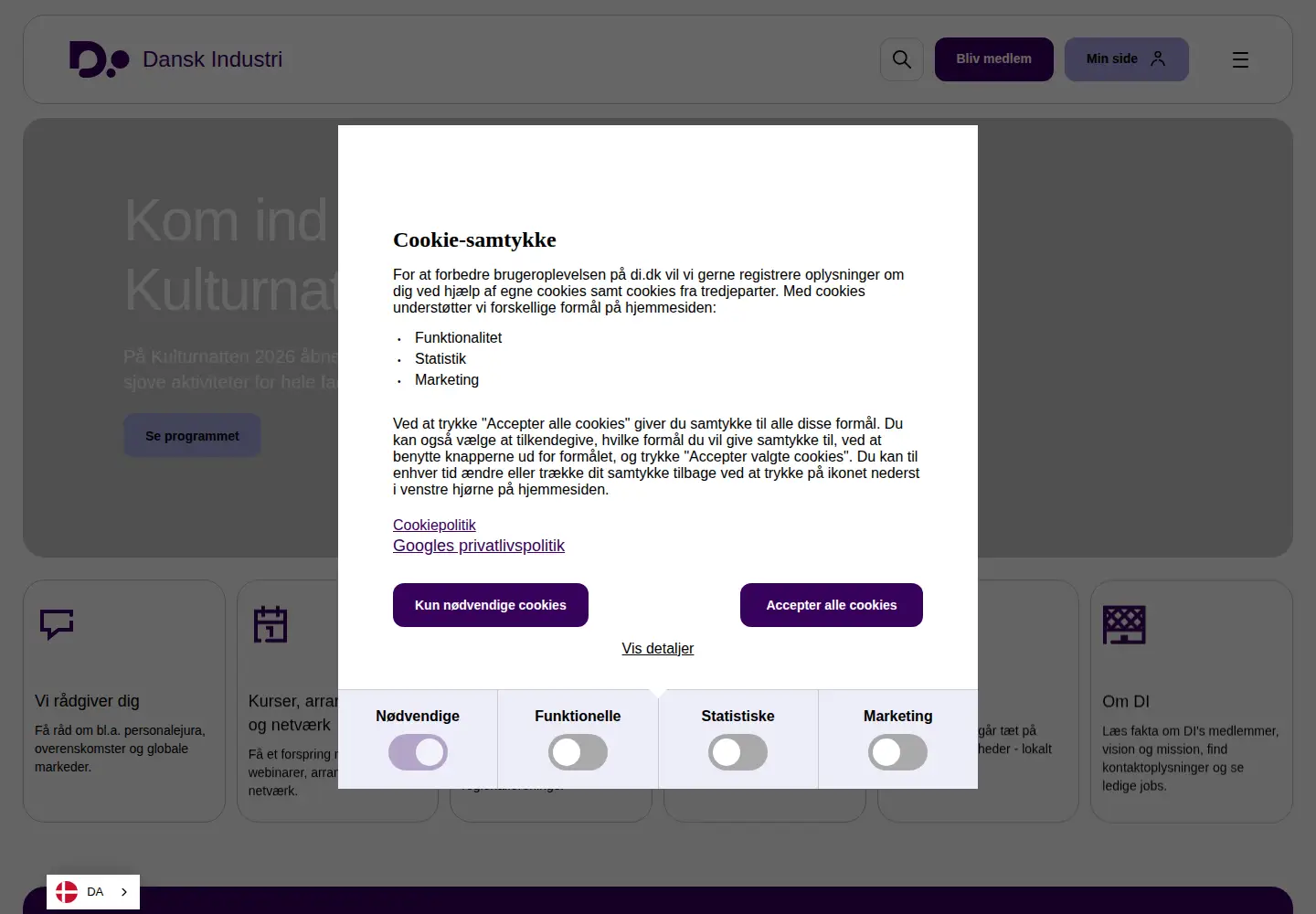 Screenshot of di.dk