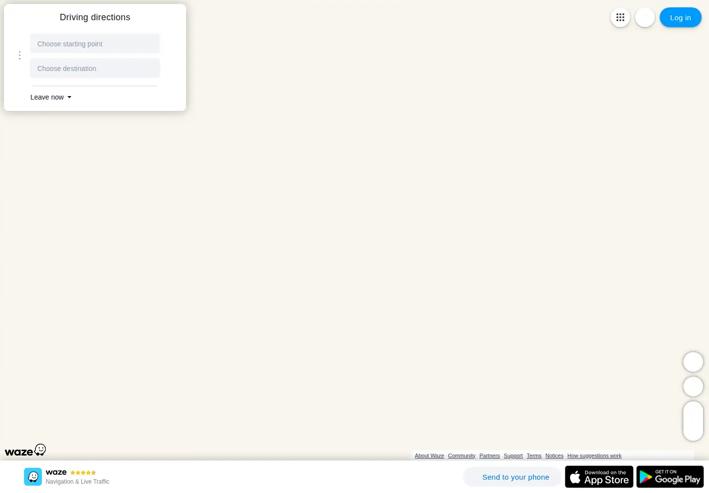 Screenshot of waze.com