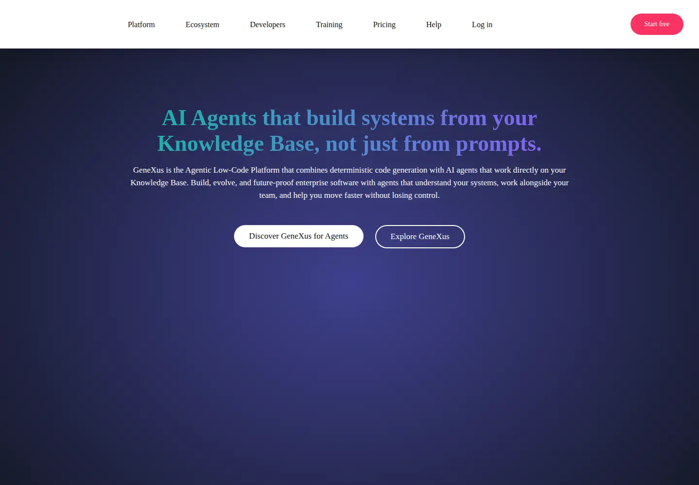 Screenshot of genexus.com