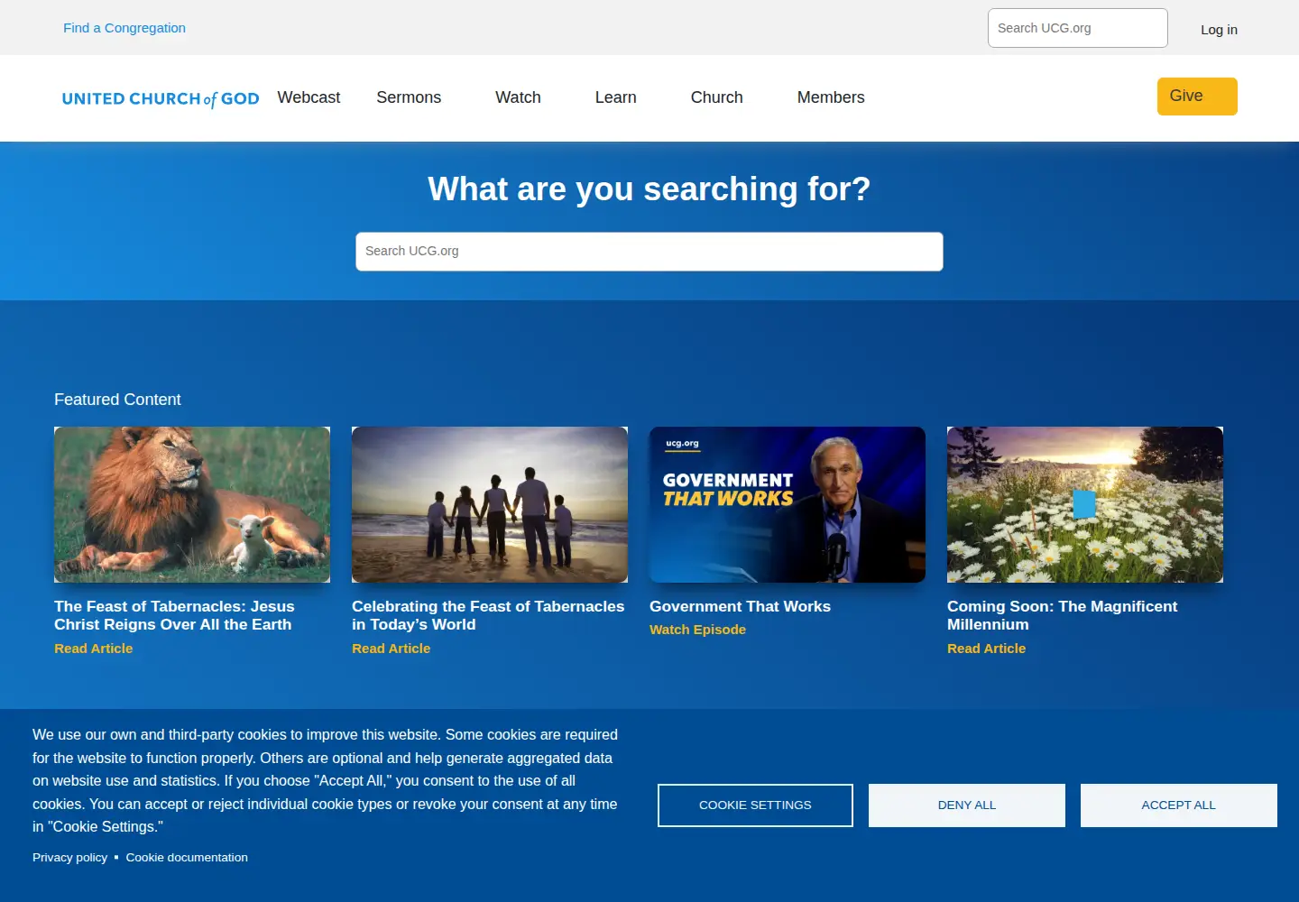 Screenshot of ucg.org