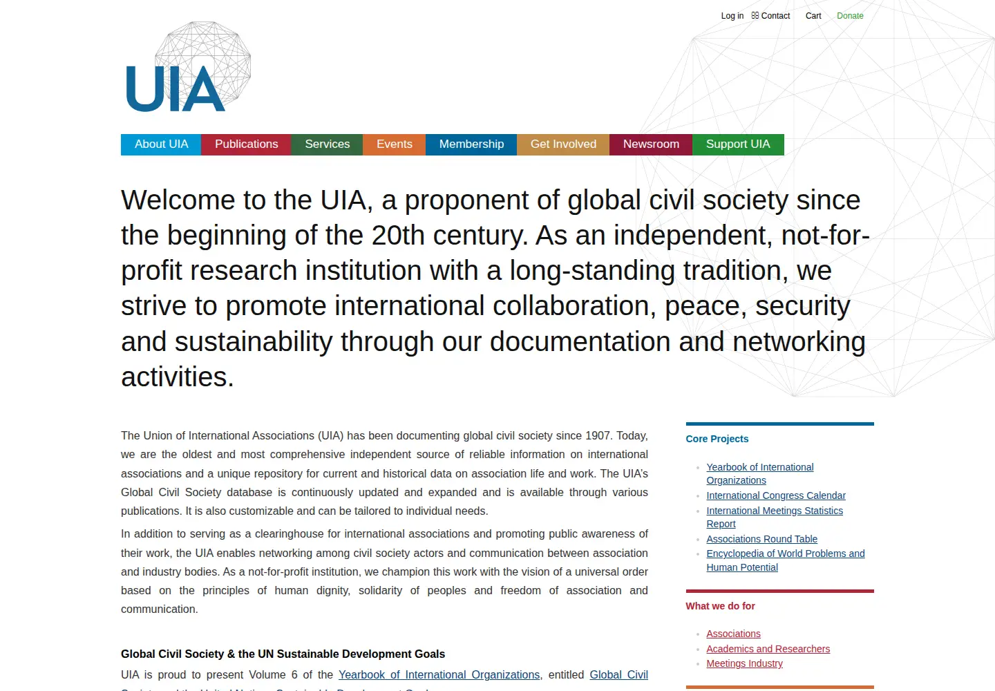 Screenshot of uia.org