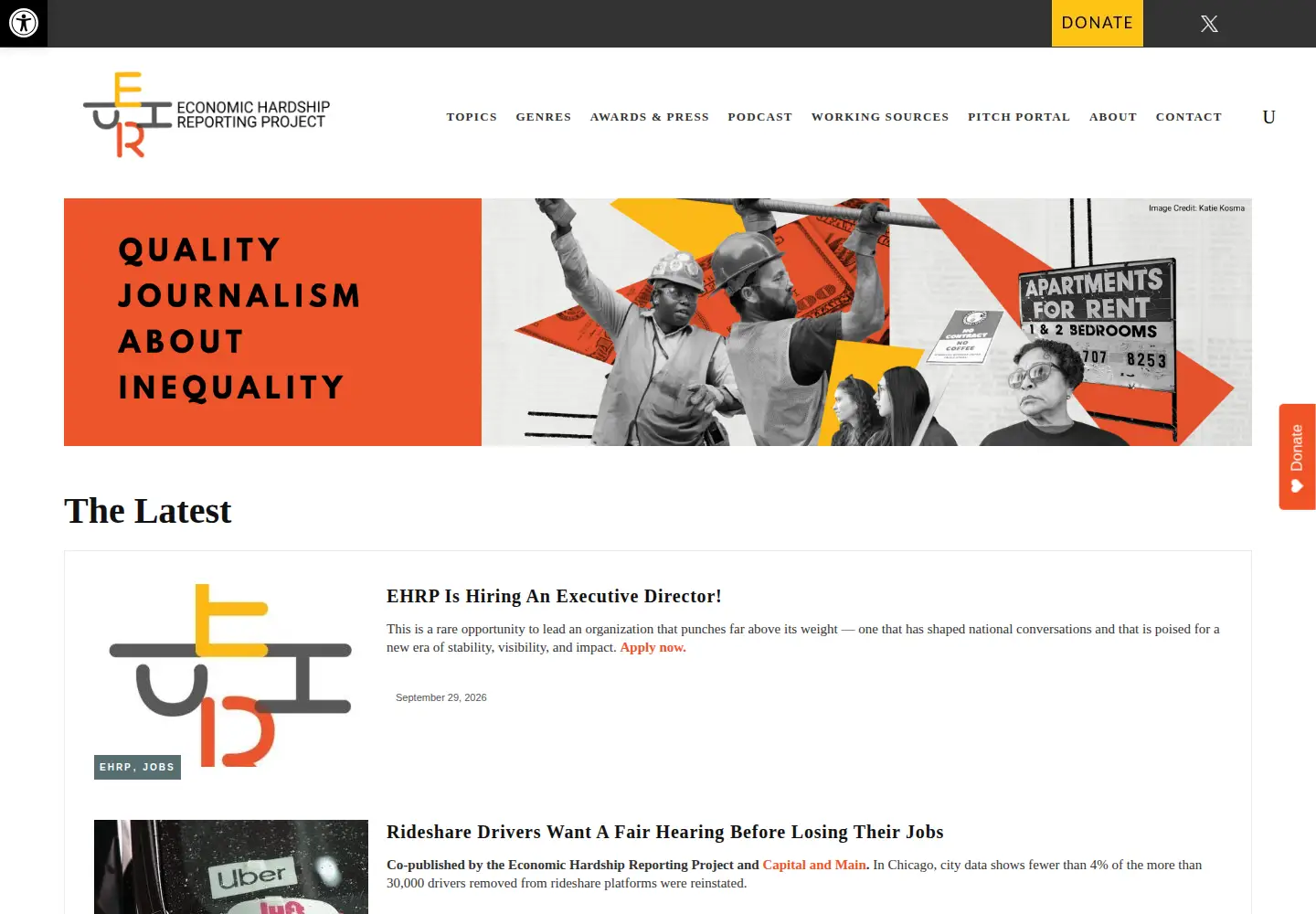 Screenshot of economichardship.org