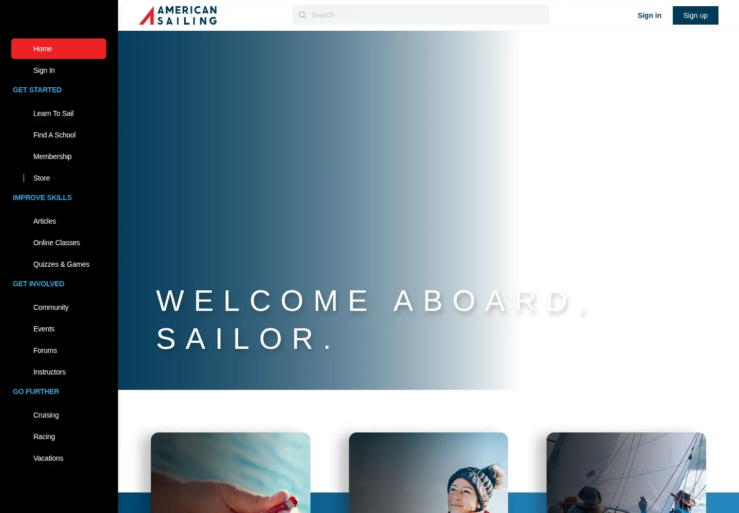 Screenshot of americansailing.com