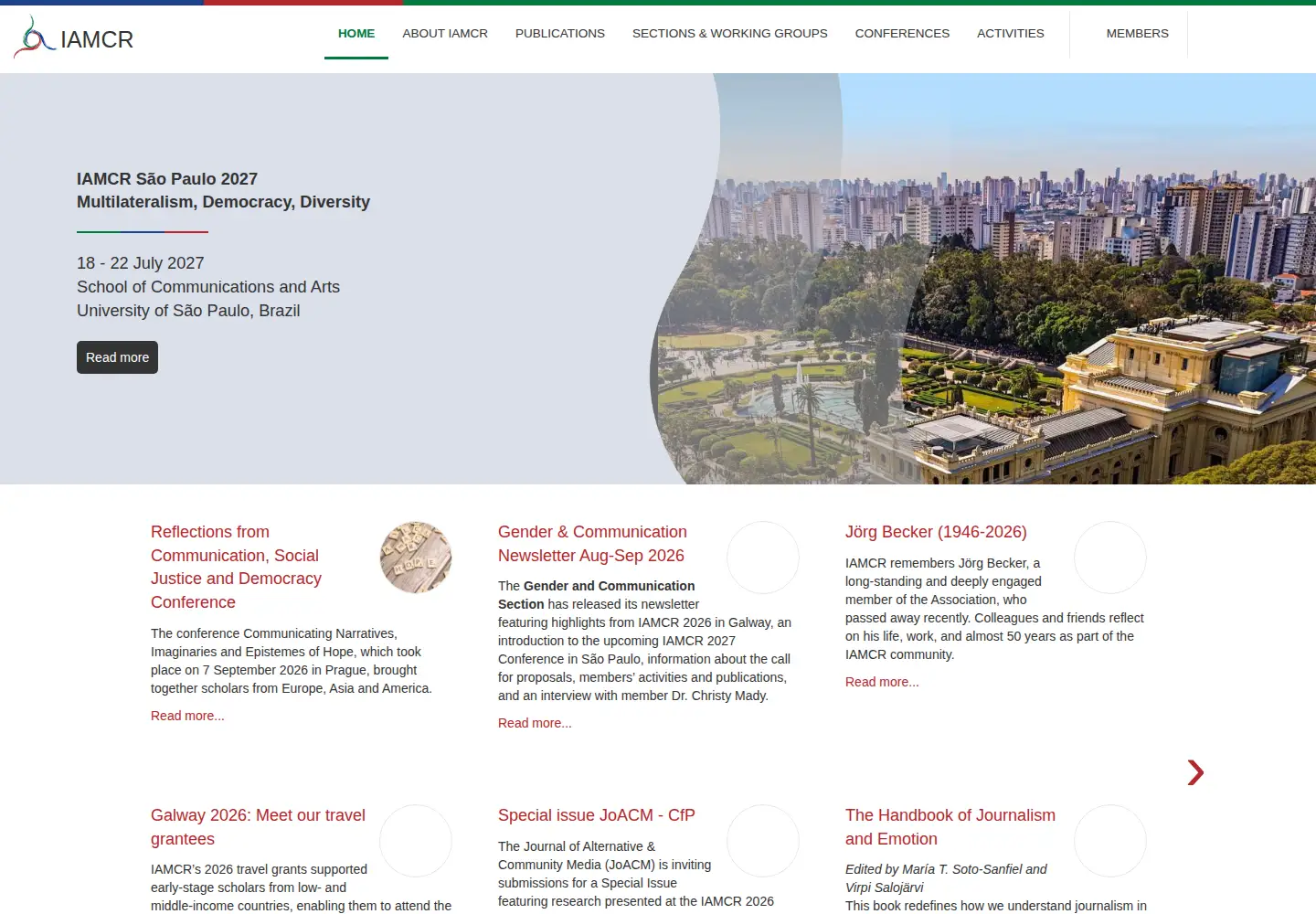 Screenshot of iamcr.org