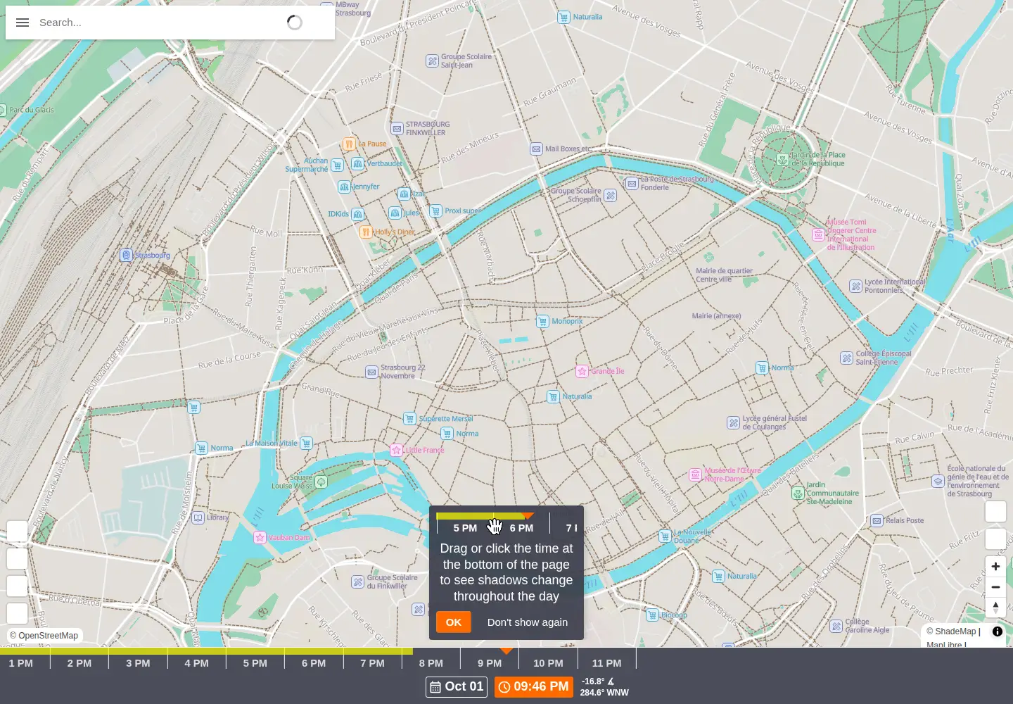 Screenshot of shademap.app