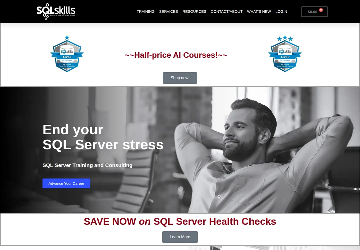 Screenshot of sqlskills.com