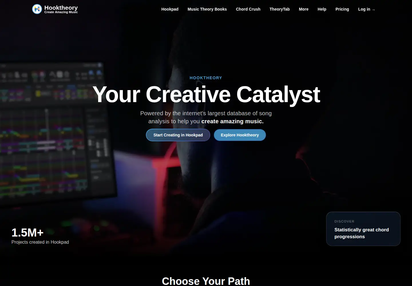 Screenshot of hooktheory.com