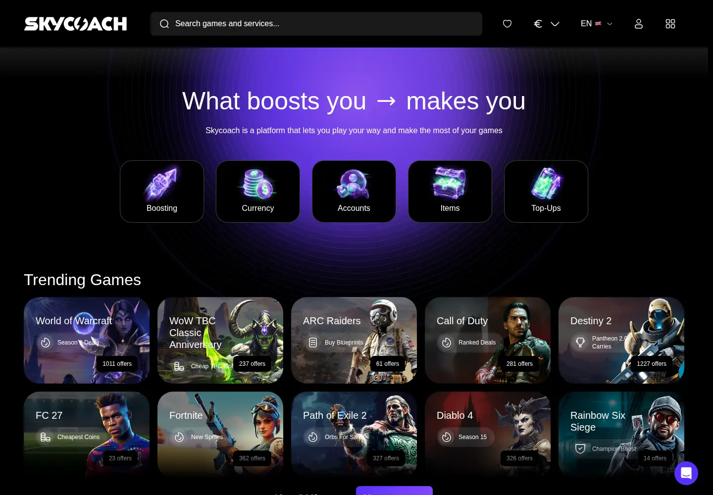 Screenshot of skycoach.gg