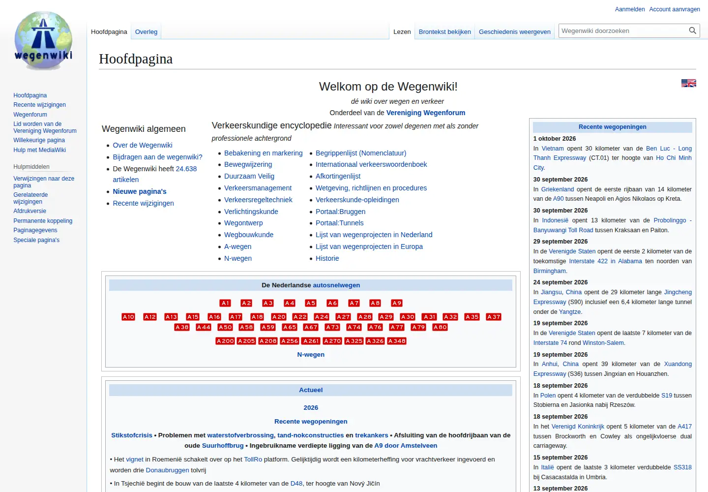 Screenshot of wegenwiki.nl