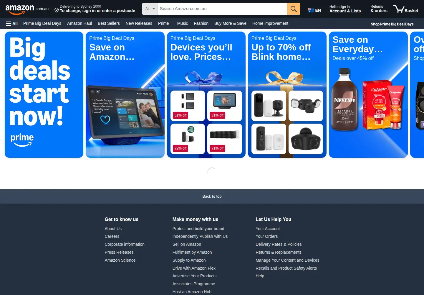 Screenshot of amazon.com.au