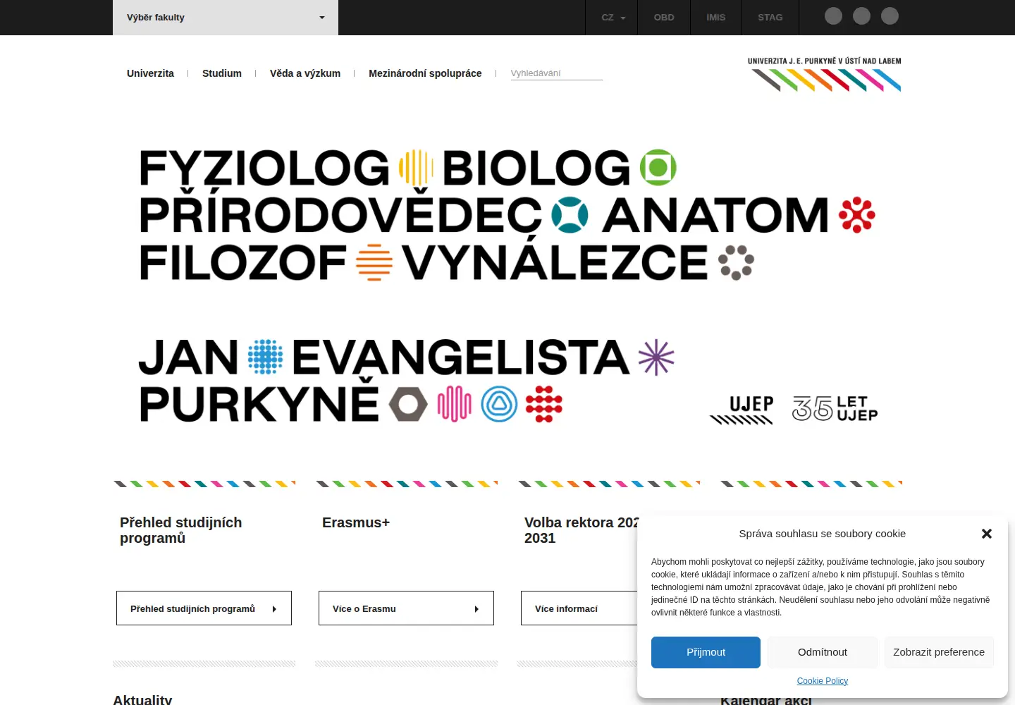 Screenshot of ujep.cz