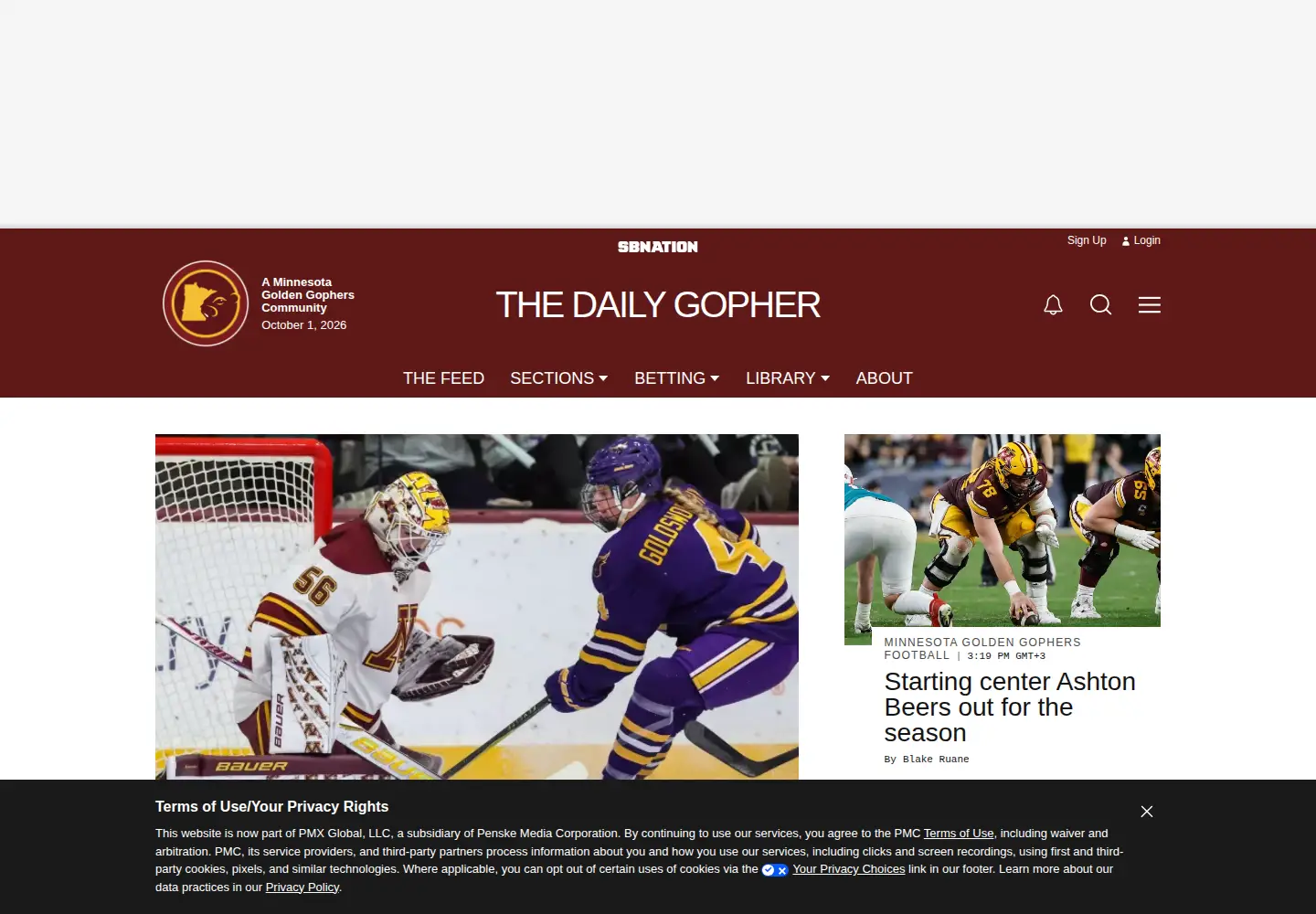 Screenshot of thedailygopher.com