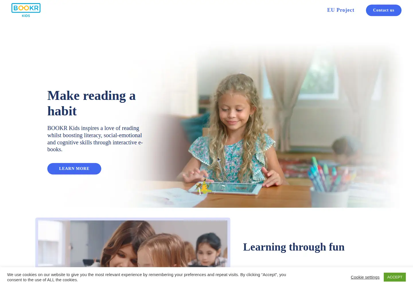 Screenshot of bookrkids.com