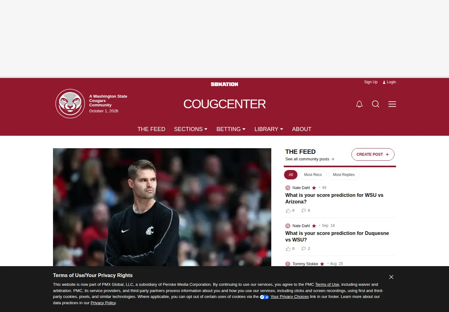 Screenshot of cougcenter.com
