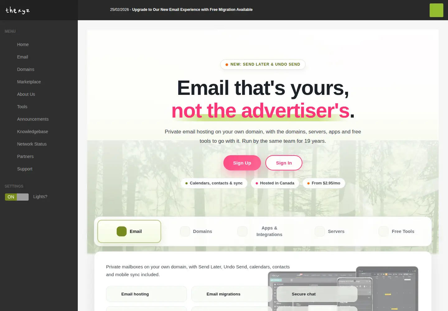 Screenshot of thexyz.com