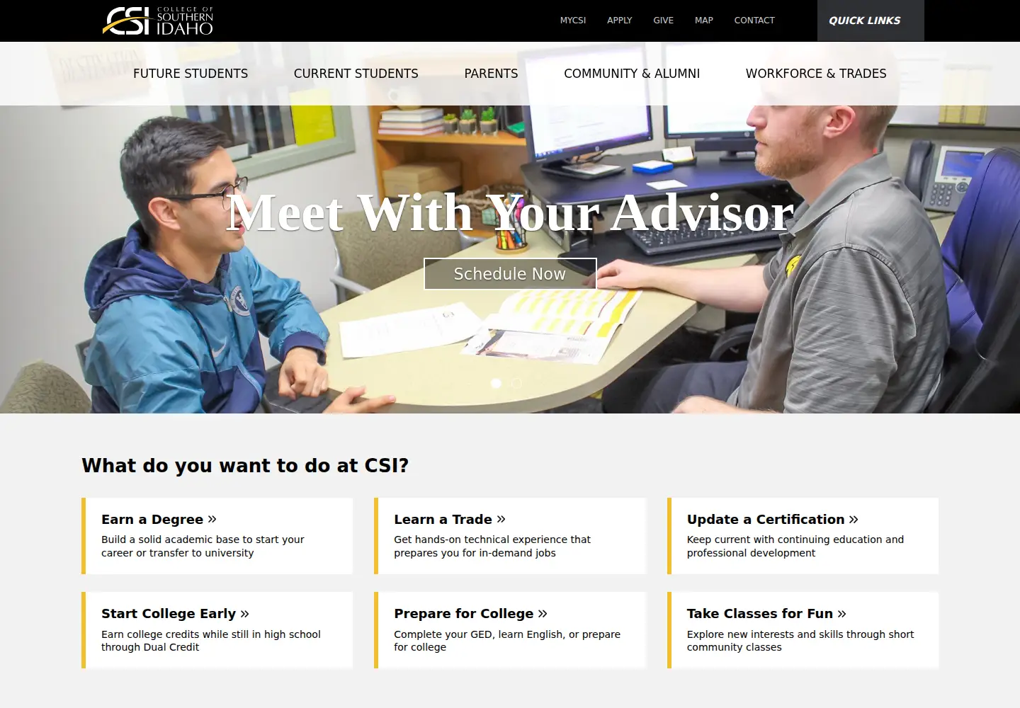 Screenshot of csi.edu