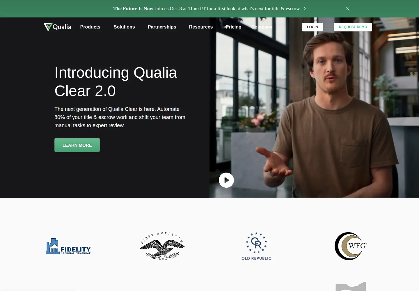 Screenshot of qualia.com