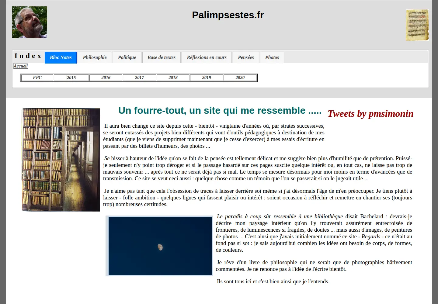 Screenshot of palimpsestes.fr