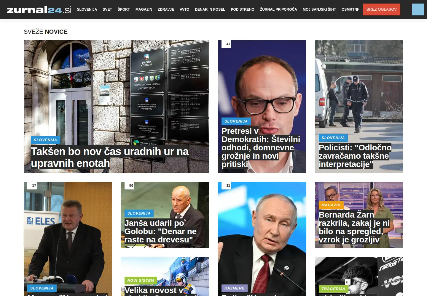 Screenshot of zurnal24.si