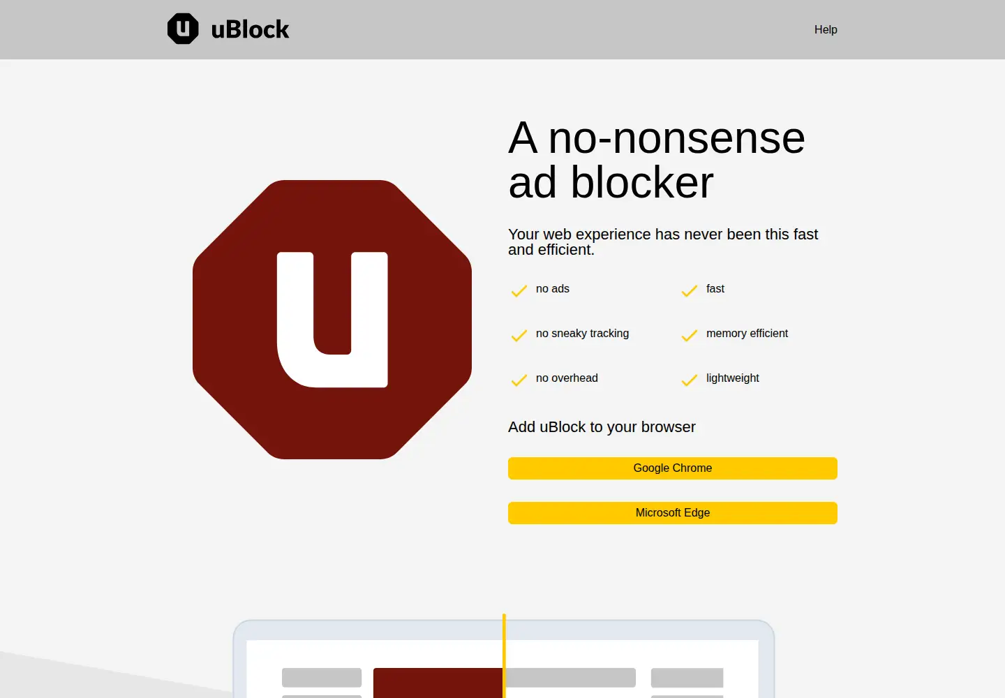 Screenshot of ublock.org