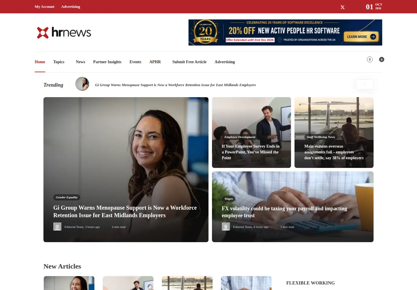 Screenshot of hrnews.co.uk