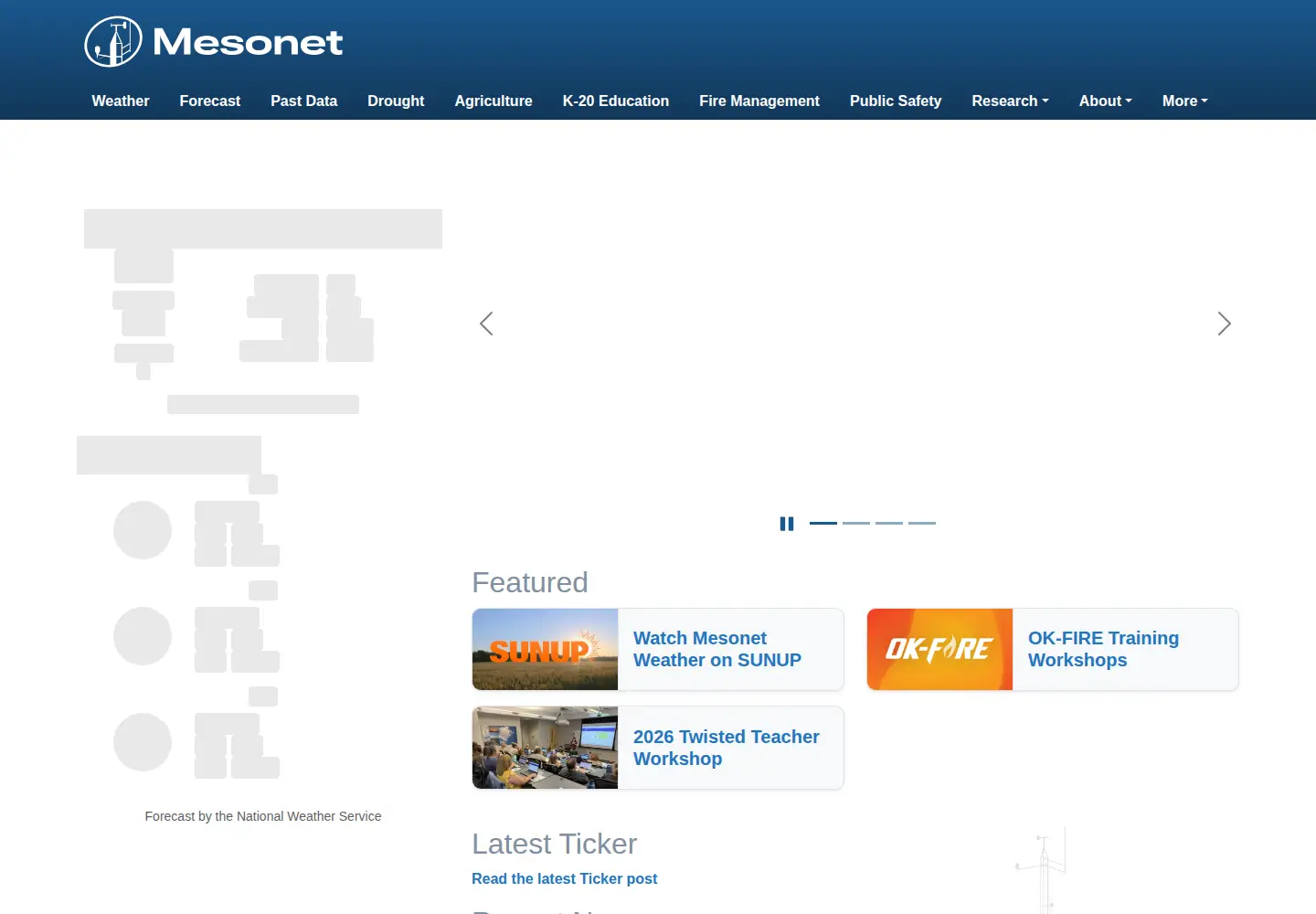 Captured homepage of mesonet.org in the current scan