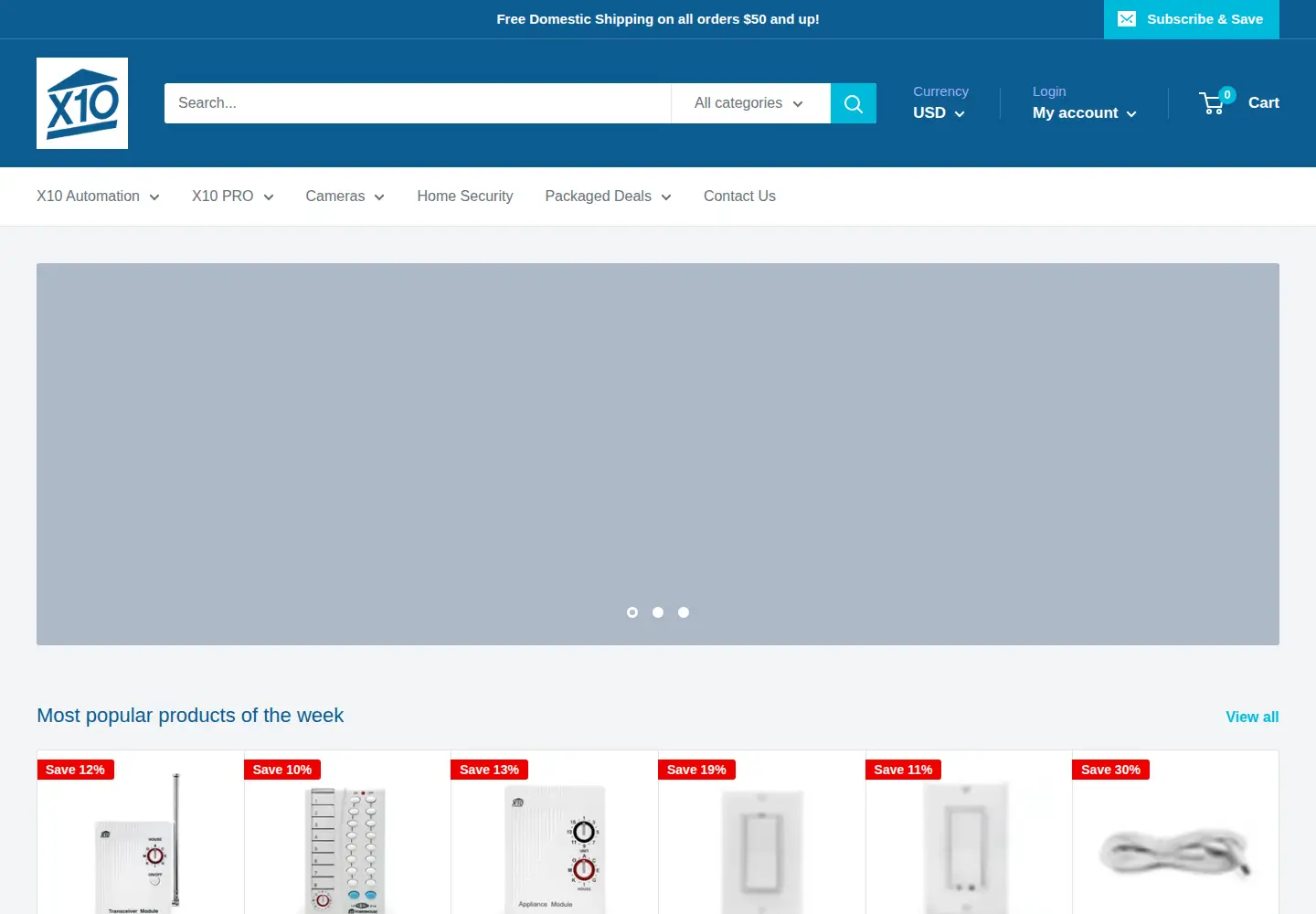 Screenshot of x10.com
